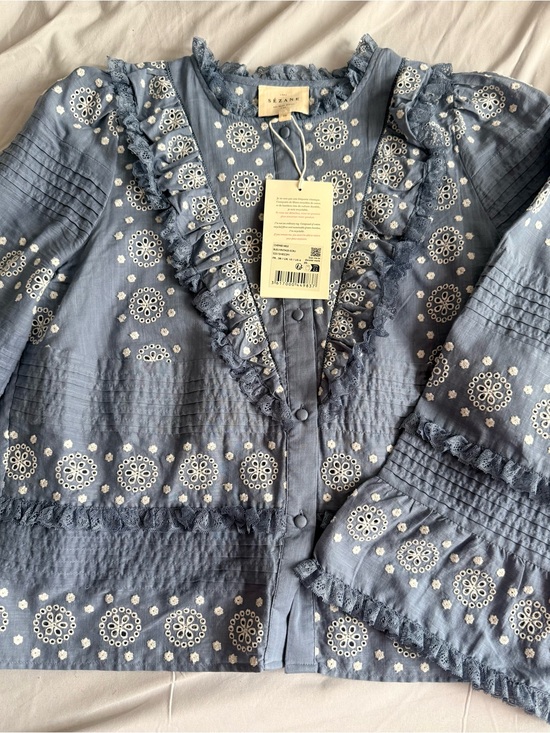 Sezane Tops - Sézane Nele Shirt. Vintage Blue&Ecru. Size38/US6